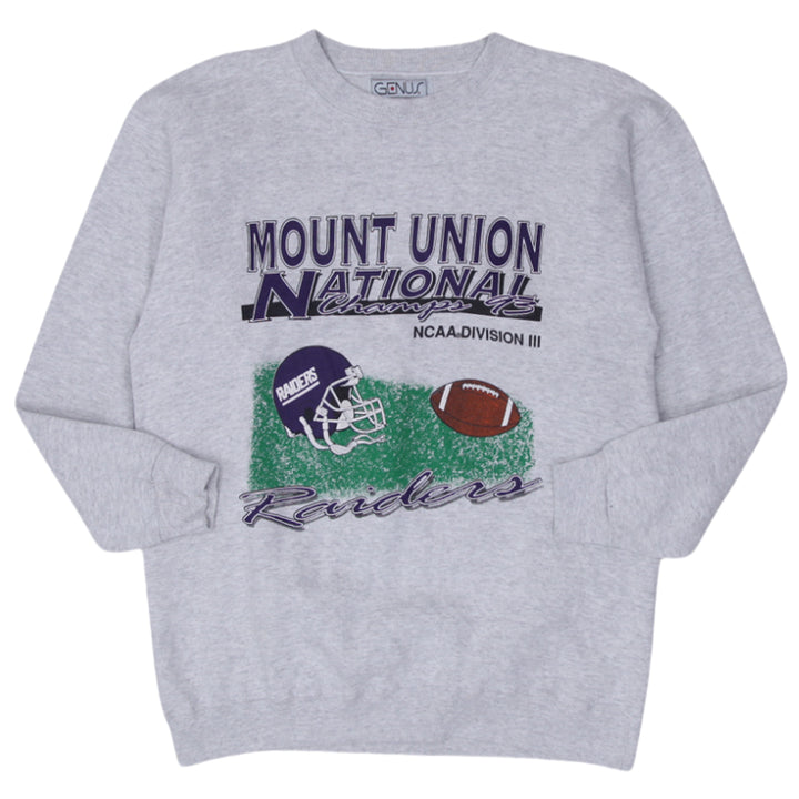 Vintage Genus Mount Union Raiders NCAANational '93 Champs Sweatshirt Size L Made In USA - Fashion Rerun Vintage Migration_Sweaters