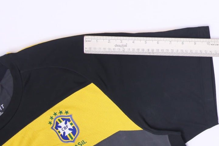 Mens Nike Brazil 2010 World Cup Training Football Shirt Jersey Black Size XL