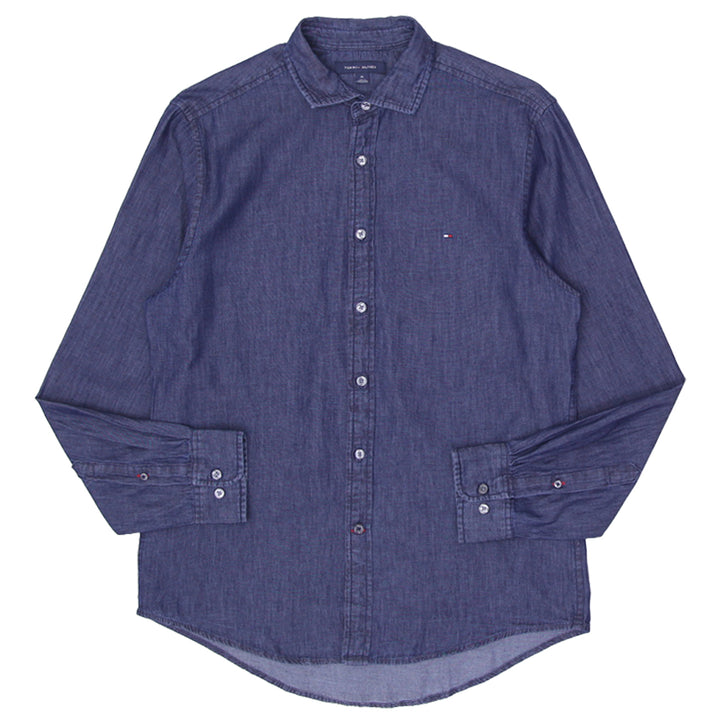 Mens Tommy Hilfiger Navy Long Sleeve Denim Shirt
