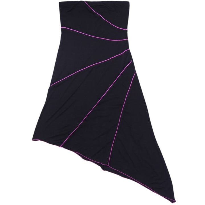 Y2K Ladies Contrast Piping Asymmetrical Dress Size L USA