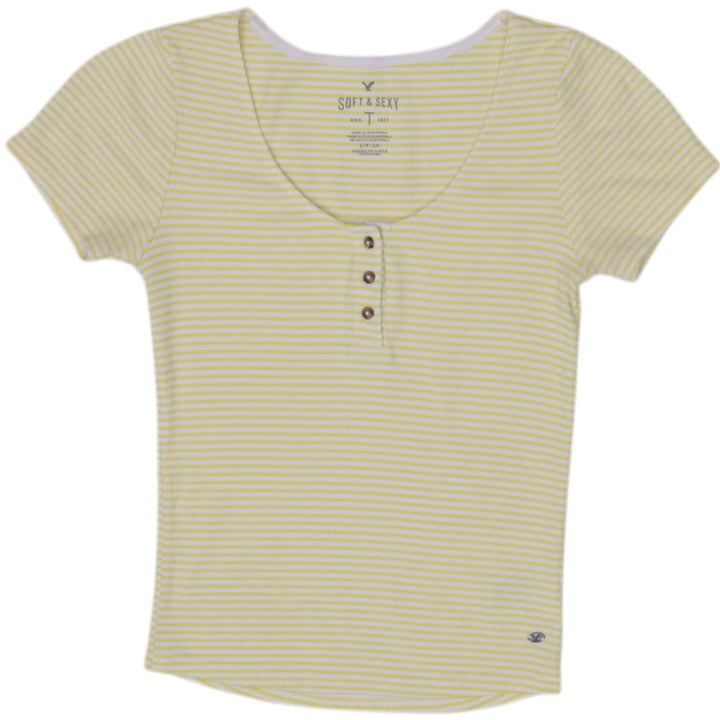 Y2K Ladies American Eagle Soft & Sexy Striped Tee Size S | Migration_Y2K Tops | Fashion Rerun