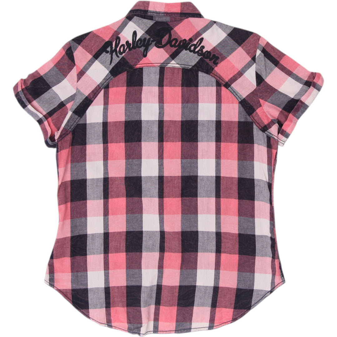 Ladies Harley Davidson Genuine MotorClothes Plaid Button-Up Shirt