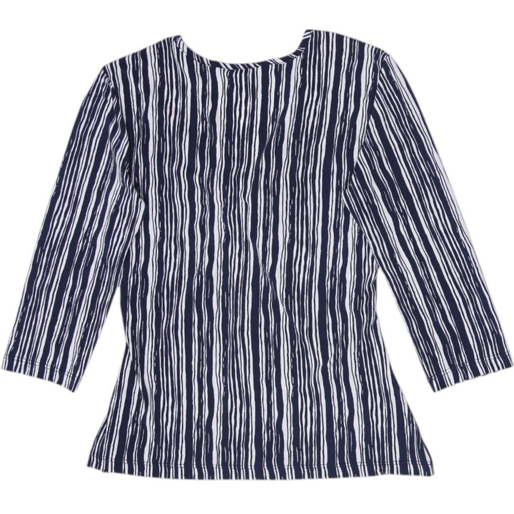 Y2K Ladies Jessica Striped O-Ring V-Neck Top Size Petite XS / 4P