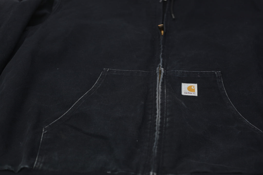 Vintage Carhartt J131BLK Canvas Zip Up Hooded Jacket
