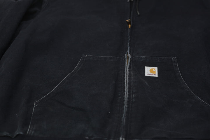 Vintage Carhartt J131BLK Canvas Zip Up Hooded Jacket