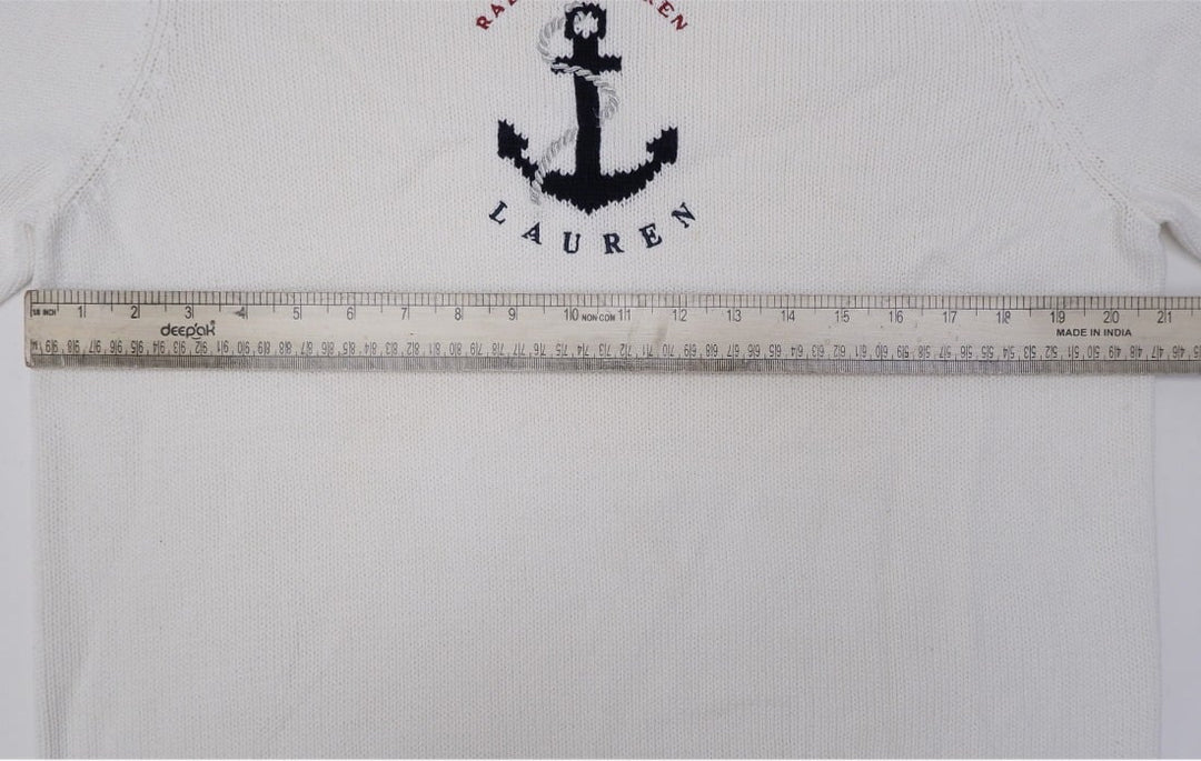 Vintage Ladies Ralph Lauren Sweater White Anchor | Migration_Jumper & Knitwear RL Collection - View 6 | Fashion Rerun