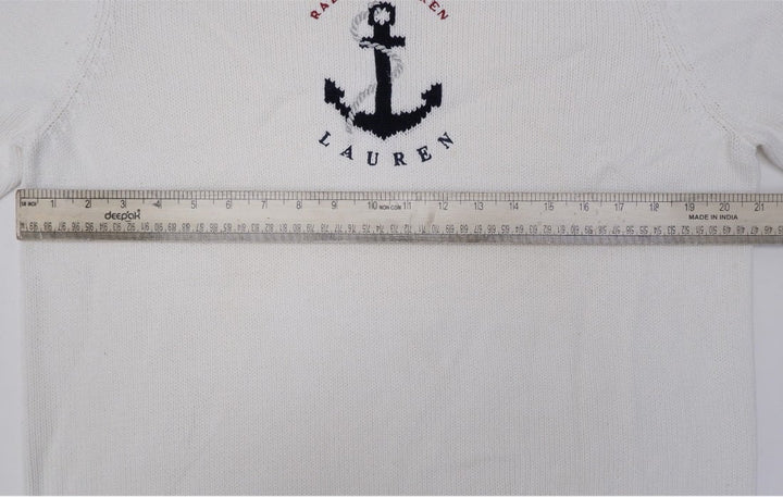 Vintage Ladies Ralph Lauren Sweater White Anchor | Migration_Jumper & Knitwear RL Collection - View 6 | Fashion Rerun