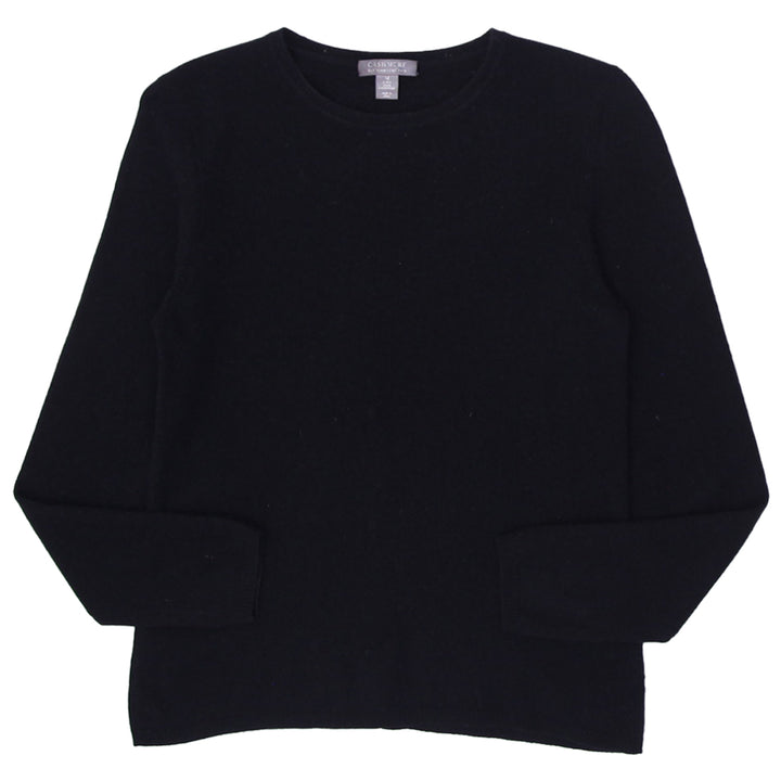 Ladies Cashmere By Charter Club 2 Ply 100% Black Sweater