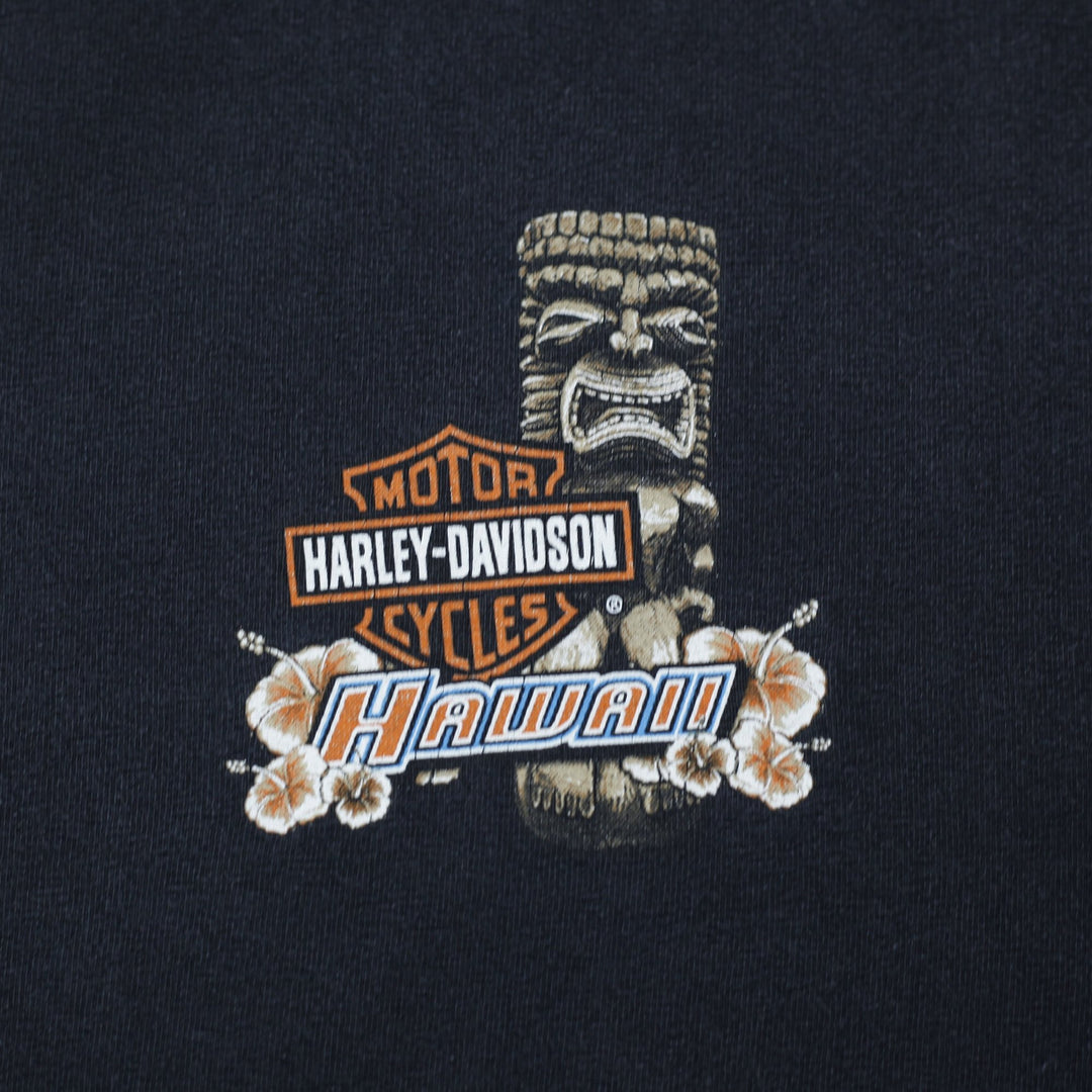Vintage Mens Harley Davidson Hawaii Hula Girl Tiki Graphic T-Shirt Size L