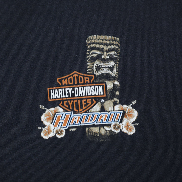Vintage Mens Harley Davidson Hawaii Hula Girl Tiki Graphic T-Shirt Size L
