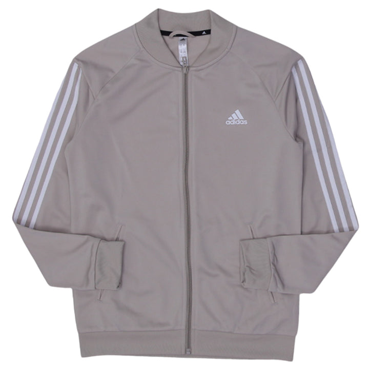 Ladies Adidas Logo Sleeve Striped Zip Up Jacket