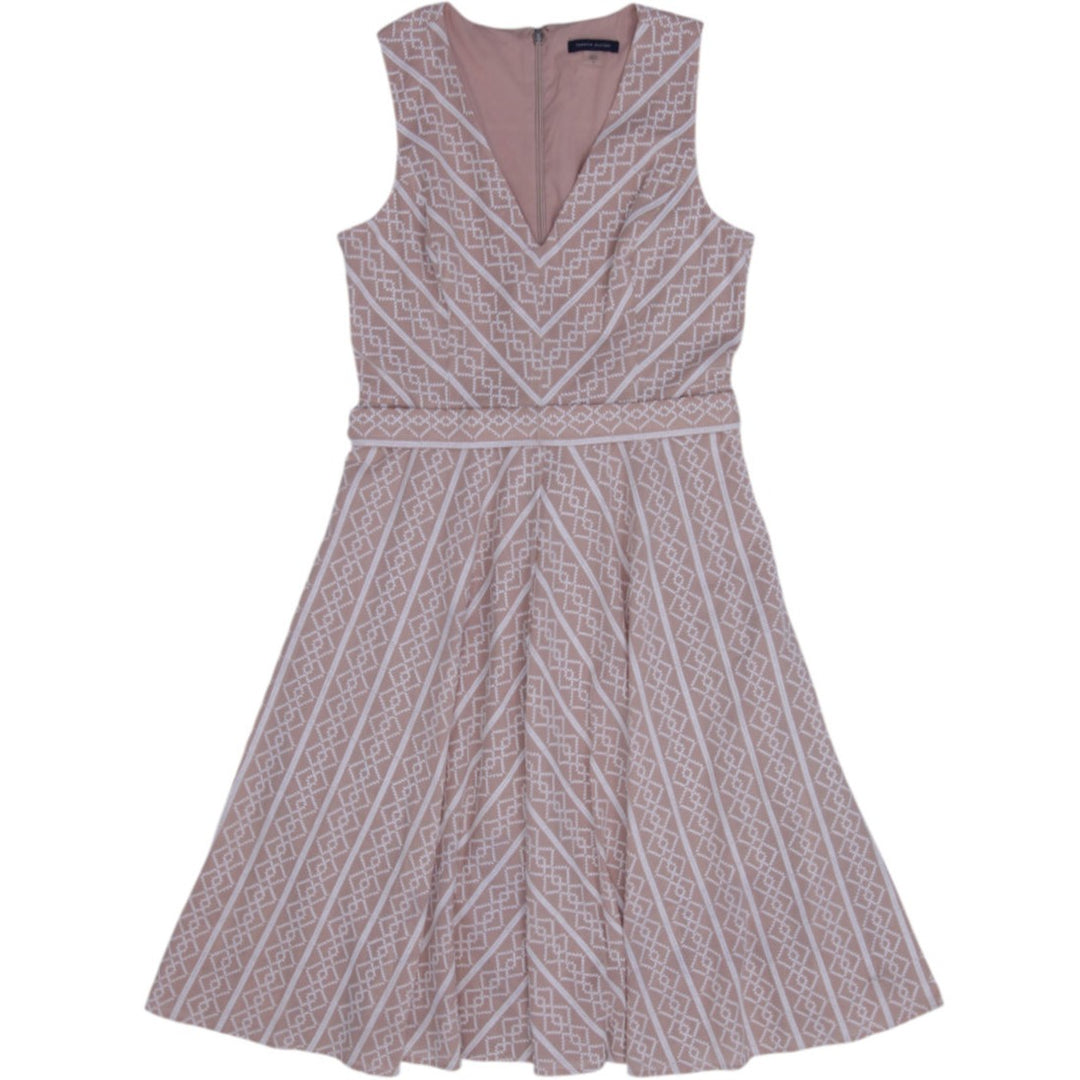 Y2K Ladies Tommy Hilfiger Geometric Embroidered Fit & Flare Dress Size 6