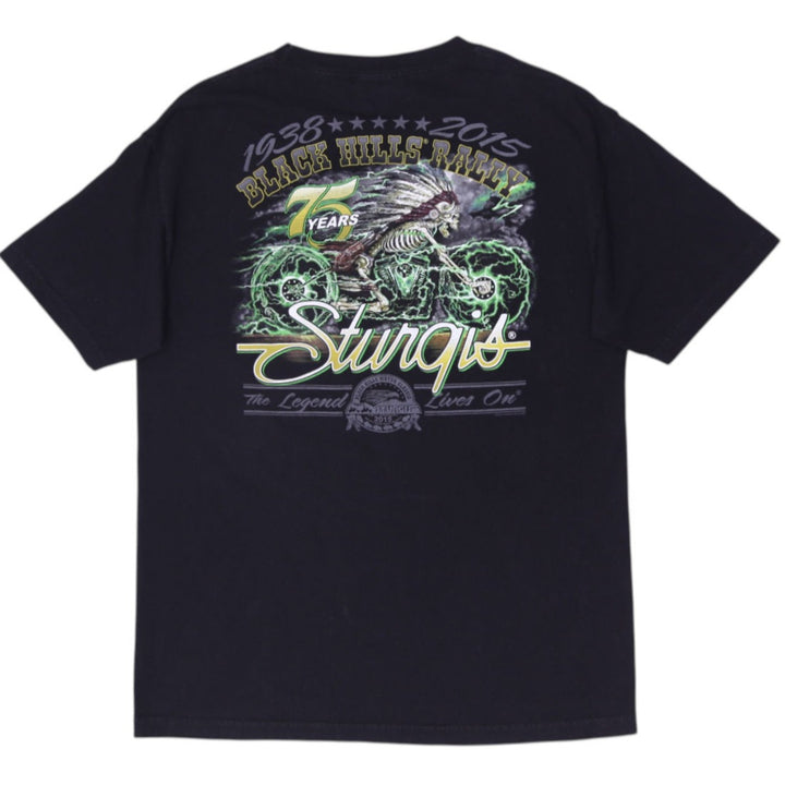 Mens Hot Leathers Sturgis 75th Anniversary Black Hills Rally T-Shirt Size L