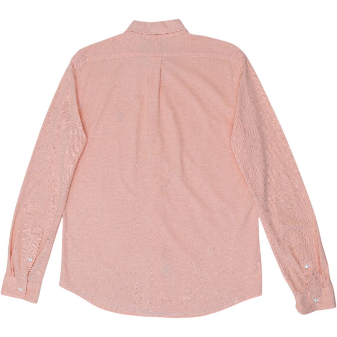 Mens Ralph Lauren Peach Pink 100% Cotton Oxford Button Down Shirt Size L