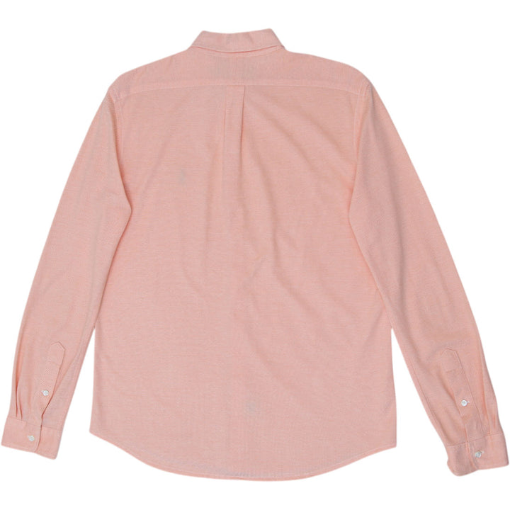 Mens Ralph Lauren Peach Pink 100% Cotton Oxford Button Down Shirt Size L
