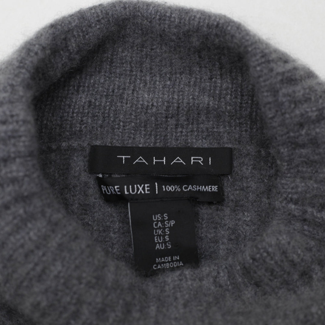 Ladies Tahari Gray Cashmere Ribbed Knit Long Sleeve Sweater Size S | Migration_Knitwear & Sweaters - Detail V | Fashion Rerun