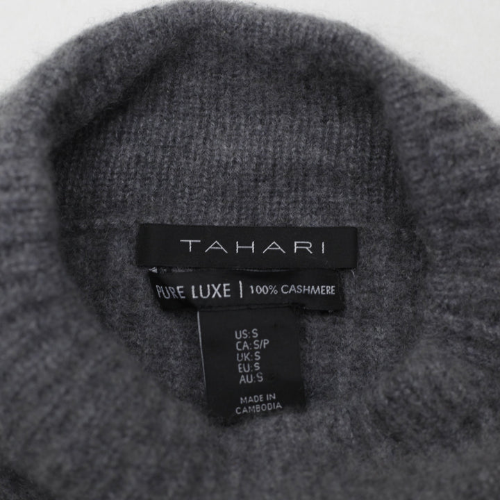 Ladies Tahari Gray Cashmere Ribbed Knit Long Sleeve Sweater Size S | Migration_Knitwear & Sweaters - Detail V | Fashion Rerun