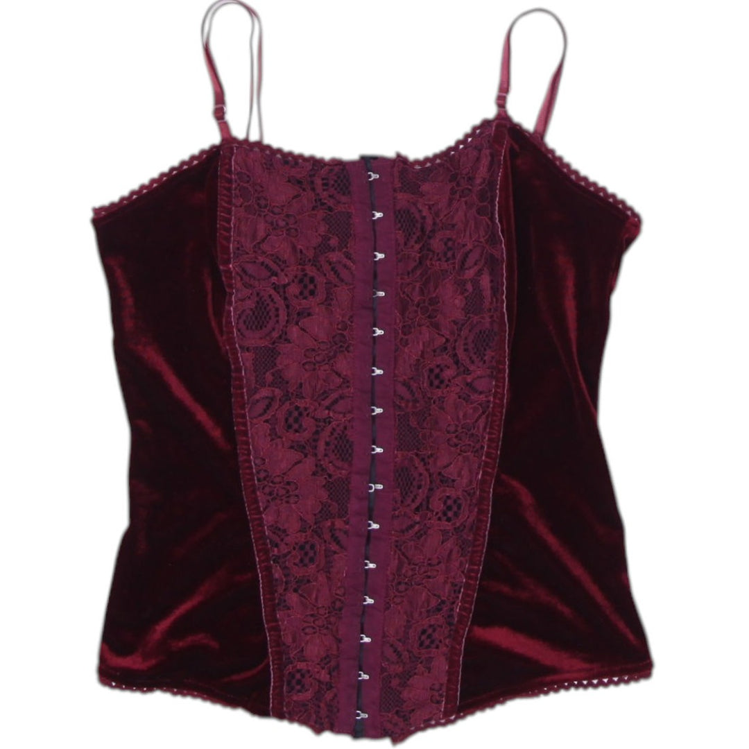 Y2K Velvet Lace Cami Top Size XS | Migration_Y2K Tops | Fashion Rerun