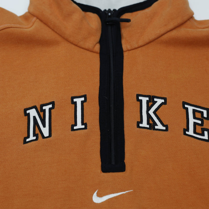 Vintage 90s Nike Center Swoosh Spell Out Half-Zip Fleece Sweatshirt Size L