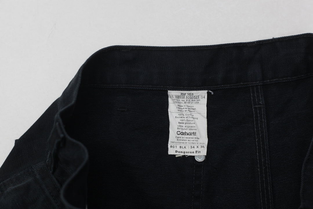 Mens Dungaree Fit B01 BLK Double Knee Carhartt Pants