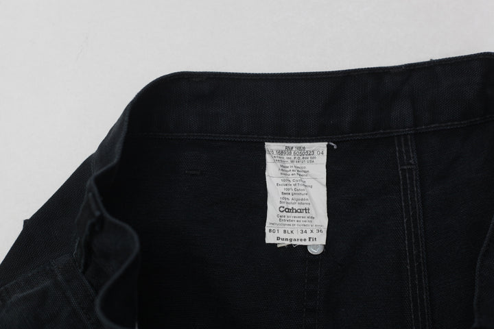 Mens Dungaree Fit B01 BLK Double Knee Carhartt Pants