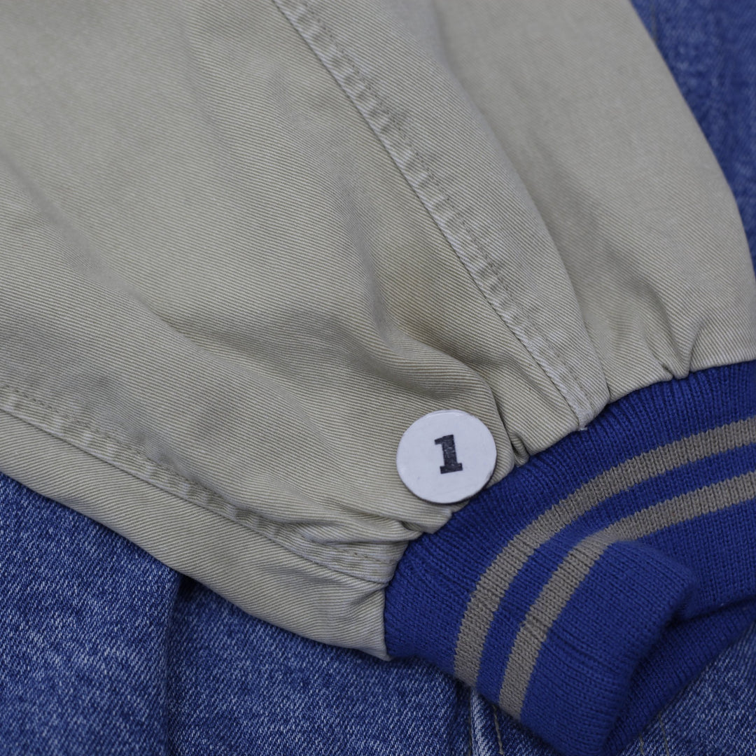 Vintage Mens Chalk Line Varsity Jacket Blue NHL Hockey Patch Denim Size L | Migration_Jackets - Detail View | Fashion Rerun