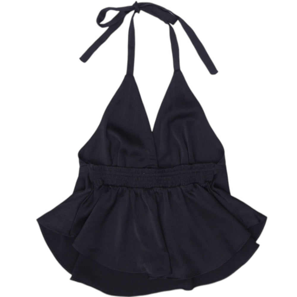 Y2K Ladies Magnolia Sleeveless Chic Casual Halter Top Size M | Migration_Y2K Tops - Side View | Fashion Rerun
