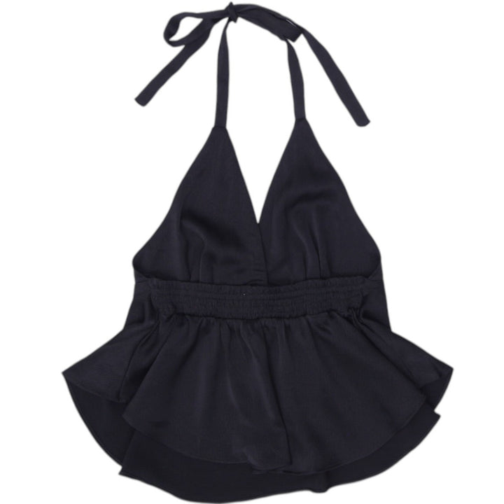 Y2K Ladies Magnolia Sleeveless Chic Casual Halter Top Size M | Migration_Y2K Tops - Side View | Fashion Rerun