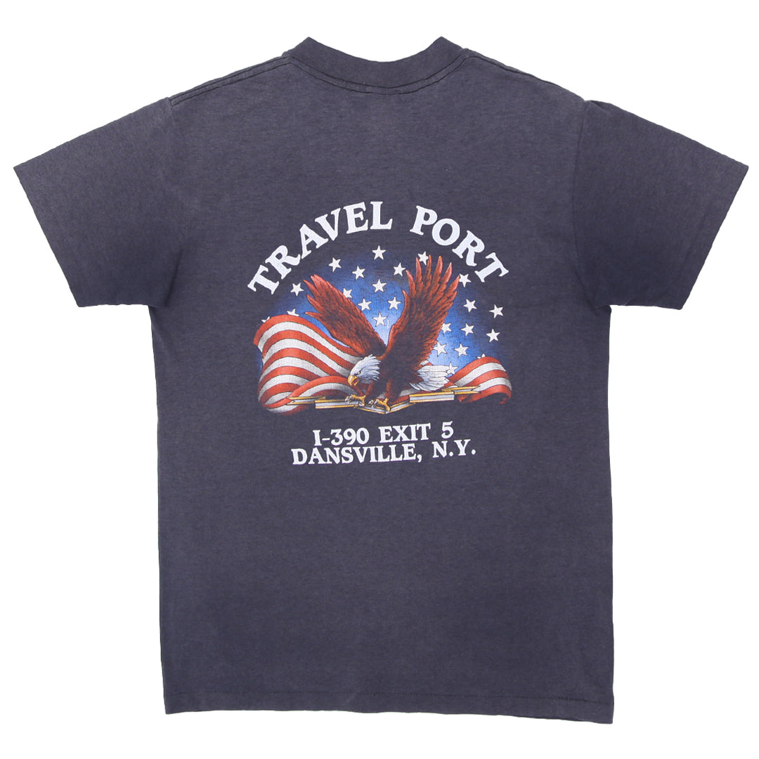 1992 Vintage 3D Emblem Big Dogs Travel Port T-Shirt Single Stitch M - Fashion Rerun Vintage Migration_T-Shirt