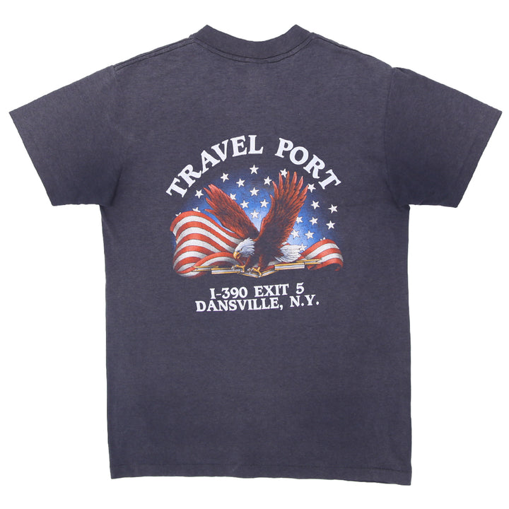 1992 Vintage 3D Emblem Big Dogs Travel Port T-Shirt Single Stitch M - Fashion Rerun Vintage Migration_T-Shirt