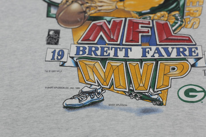 1995 Vintage NFL Green Bay Packers Brett Favre MVP T-Shirt S.Stitch Made In USA XL