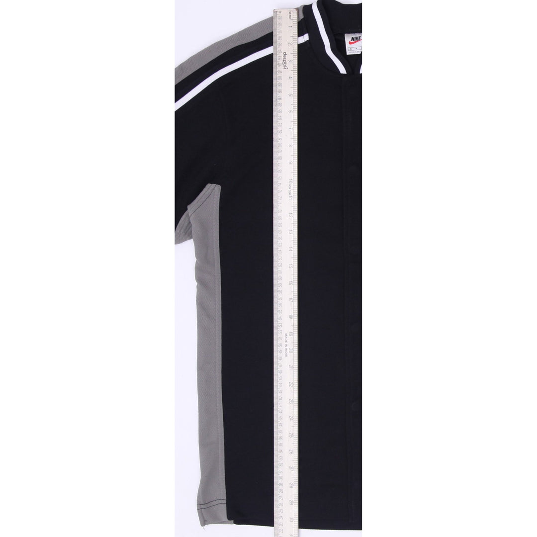 Vintage Mens Nike Full Button Warm Up Baseball Jersey Black Grey Size S