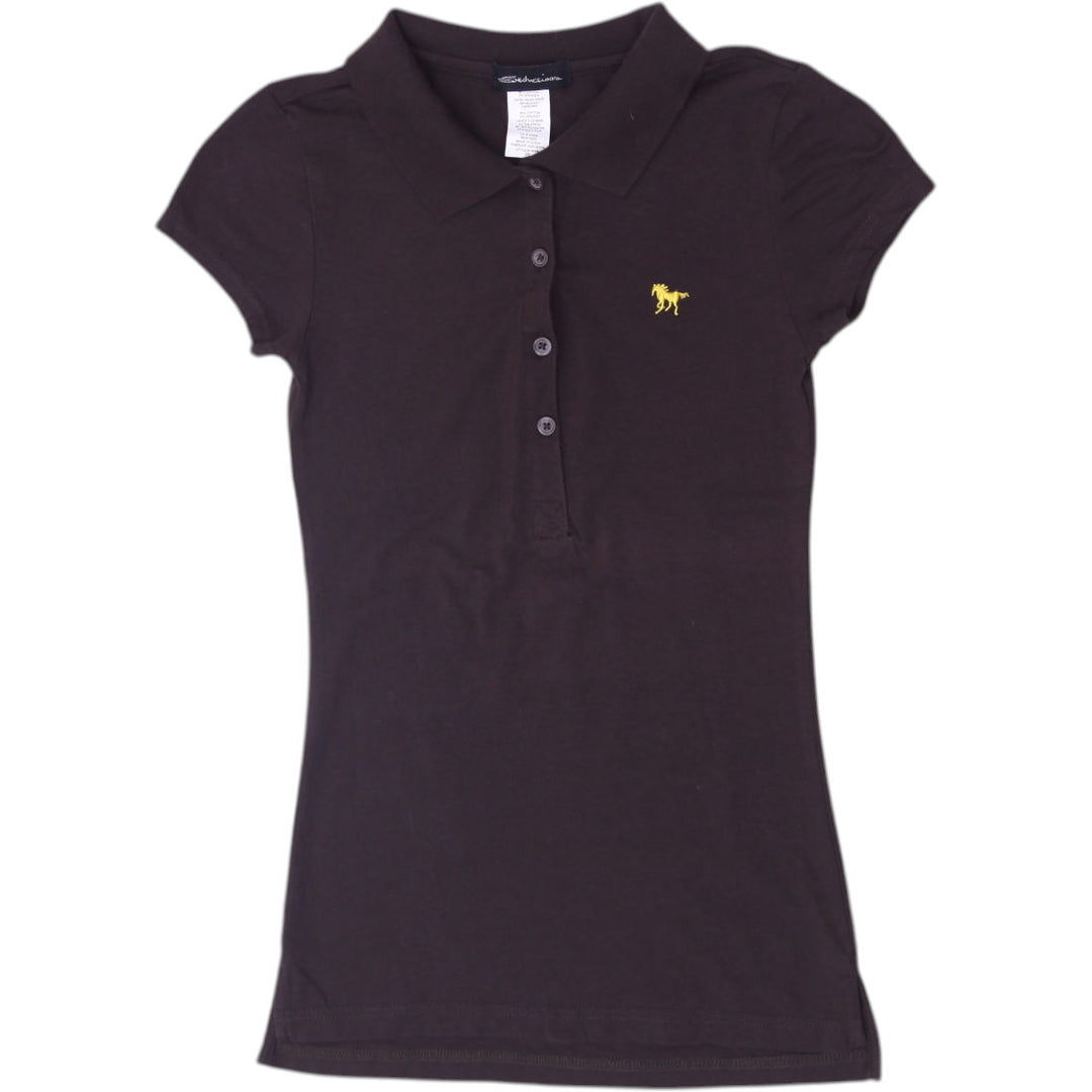 Y2K Ladies Seductions Fitted Stretch Short Sleeve Polo Shirt Size S