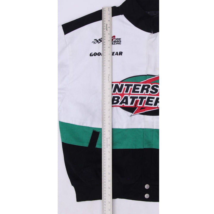 Mens Chase Authentics Racing Jacket White Green Black Pockets Logo