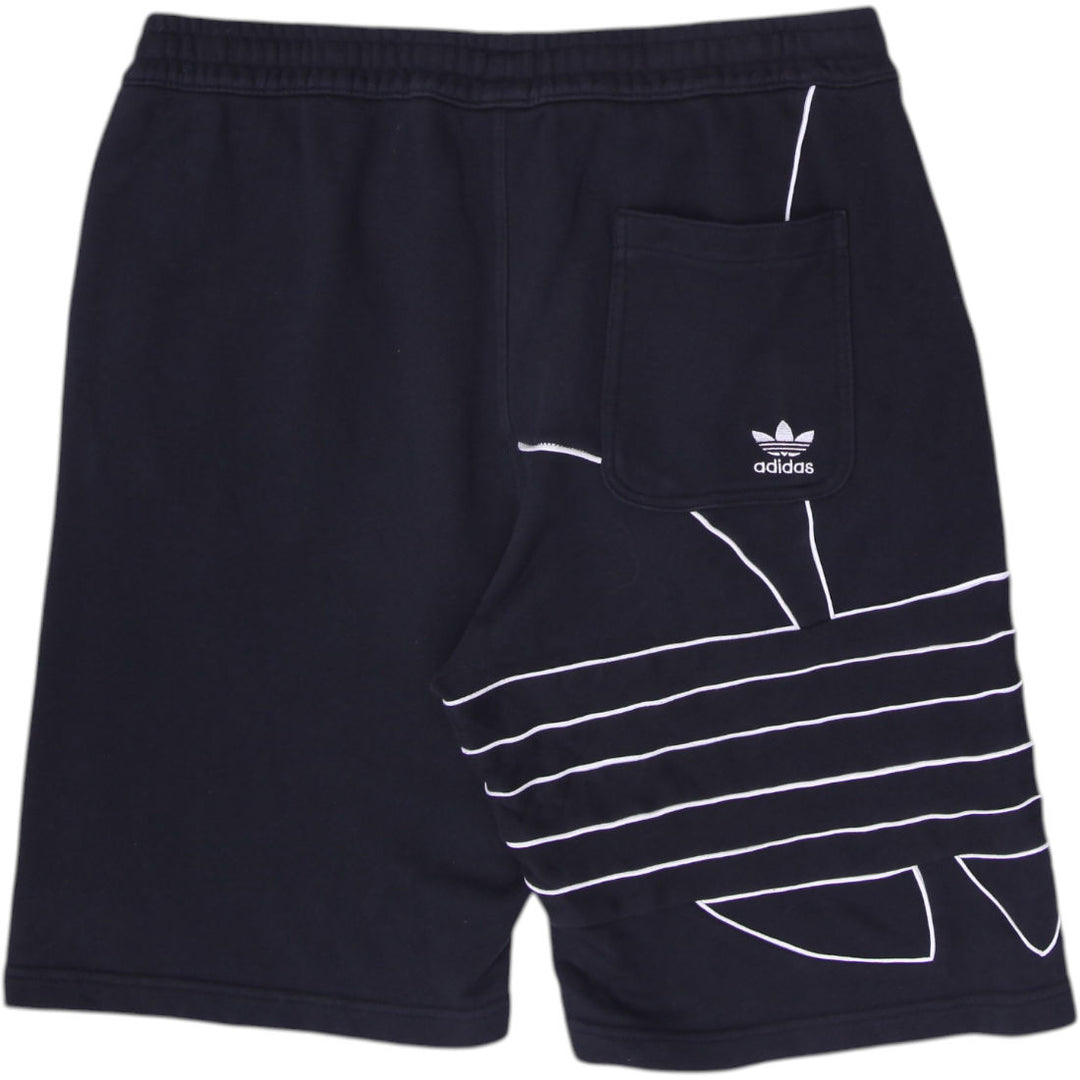 Mens Adidas Originals Big Trefoil Outline Sweat Shorts Black GE0821 Size L