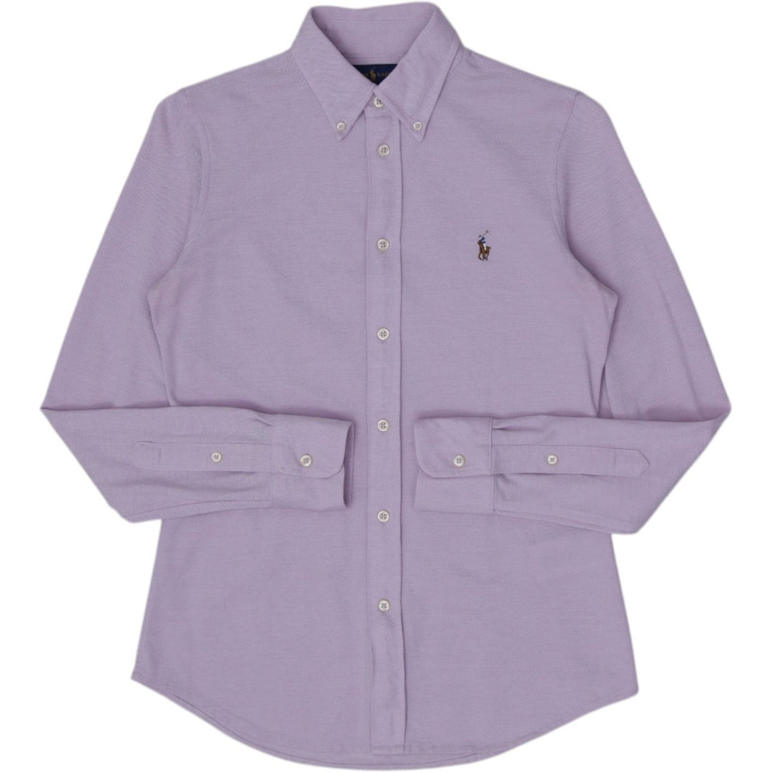 Ladies Ralph Lauren Knit Oxford Button Down Shirt Size M