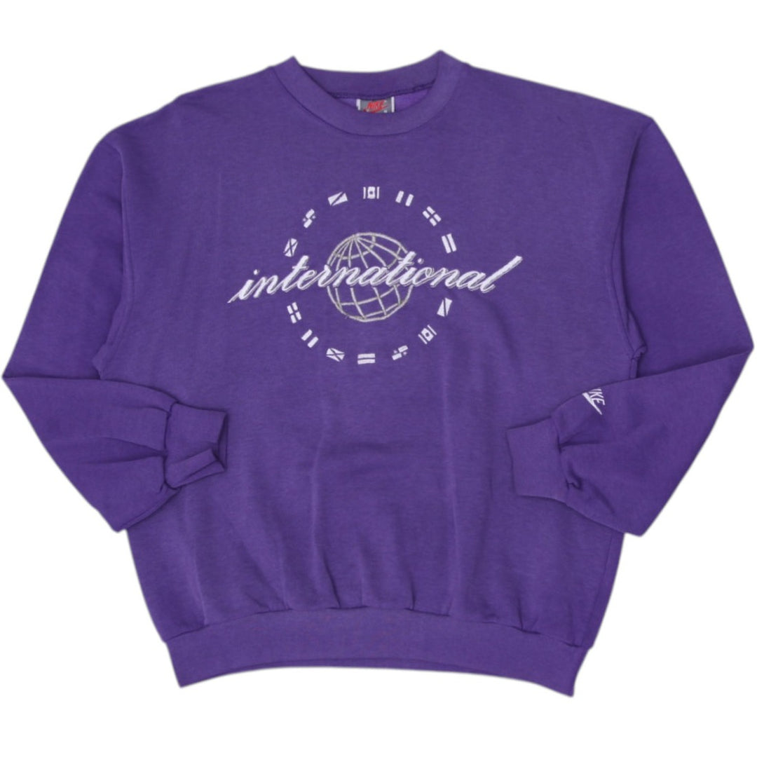 Vintage 90s Nike International Embroidered Crewneck Sweatshirt Made in USA Sz M | Migration_Sweatshirts | Fashion Rerun