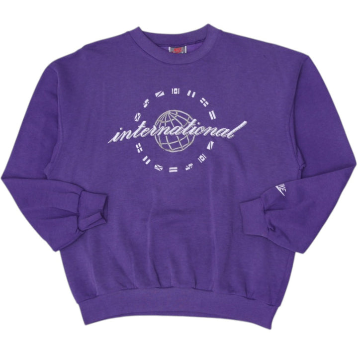 Vintage 90s Nike International Embroidered Crewneck Sweatshirt Made in USA Sz M | Migration_Sweatshirts | Fashion Rerun