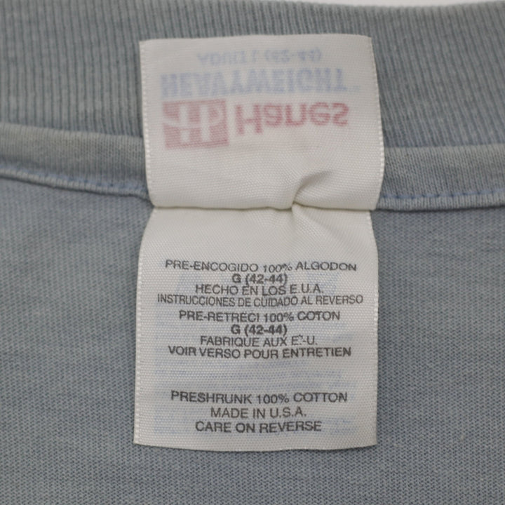 Vintage Mens Hanes T-Shirt Blue Olympic Graphic Cotton S. Stitch Size L
