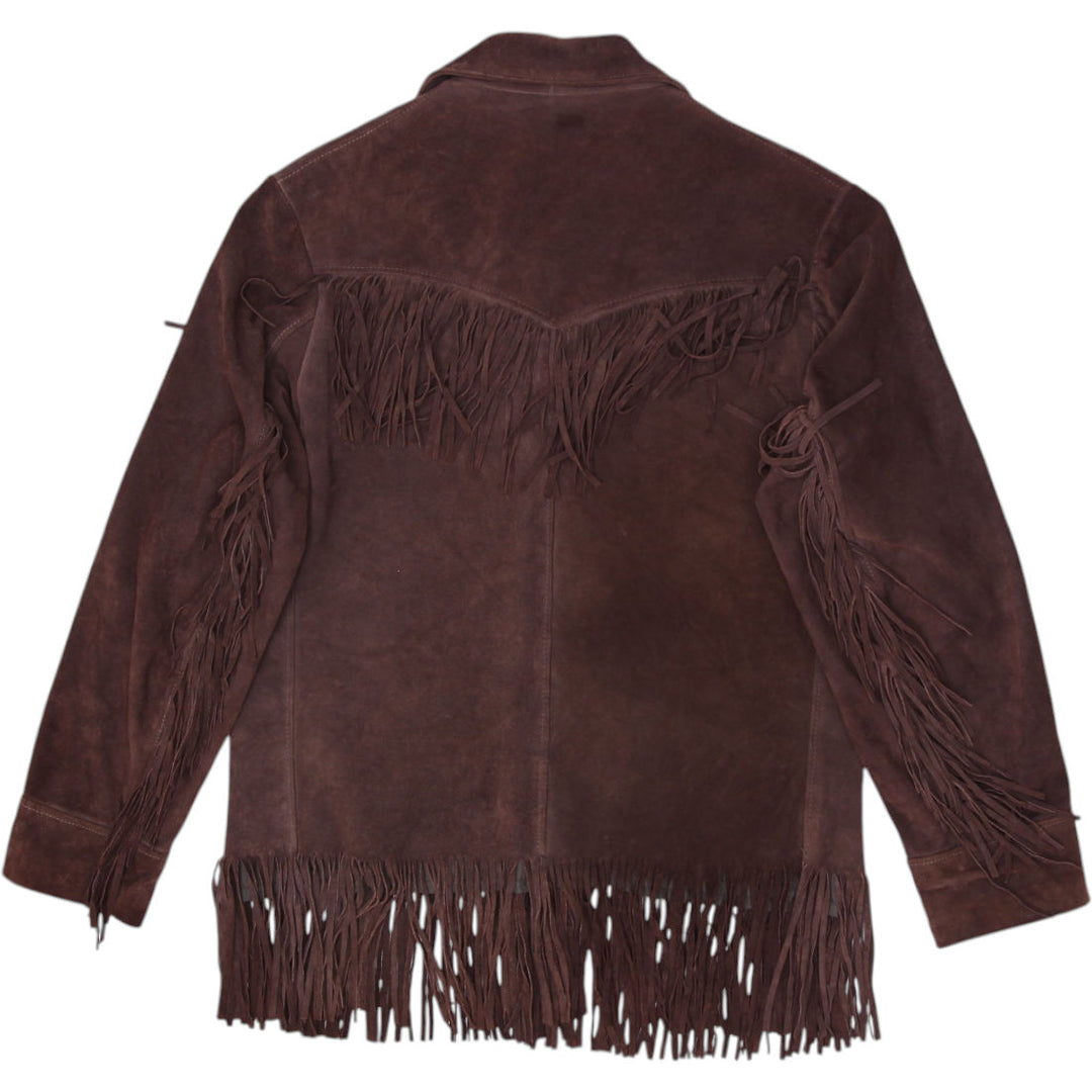 Vintage 70s Jacket Suede Fringe Western Cowboy Leather Brown