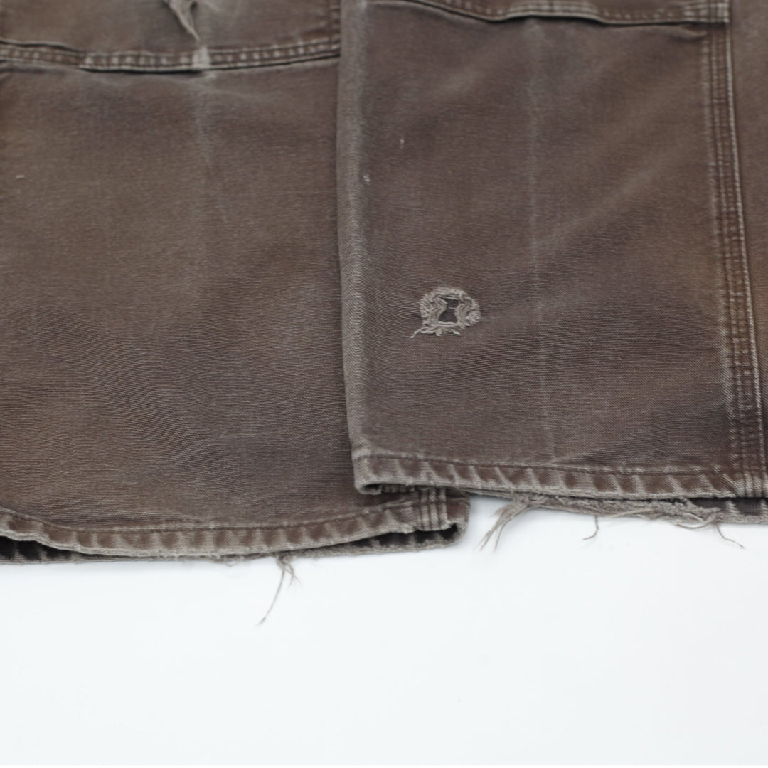 Mens Carhartt B136 DKB Double Knee Pants 36x34 Brown Thrashed Distressed