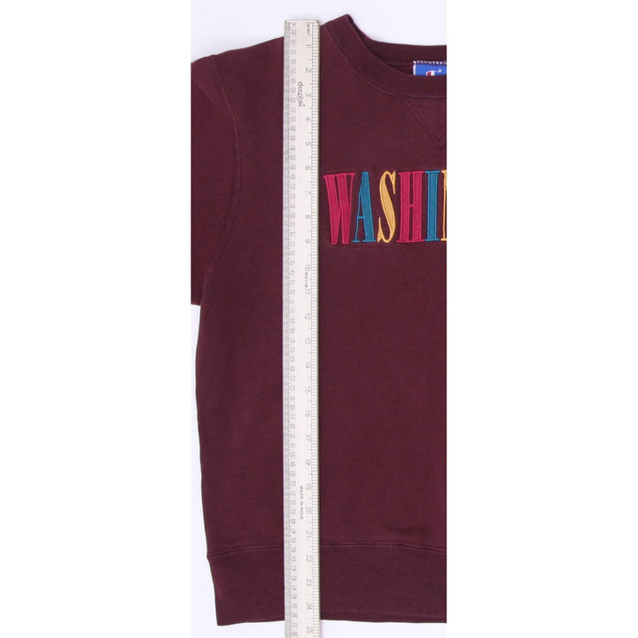 Vintage Mens Champion Washington Sweatshirt Maroon Embroidered Logo Size L