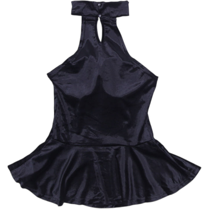 Y2K Ladies FAVLUX Halter Neck Black Sleeveless Top Size S