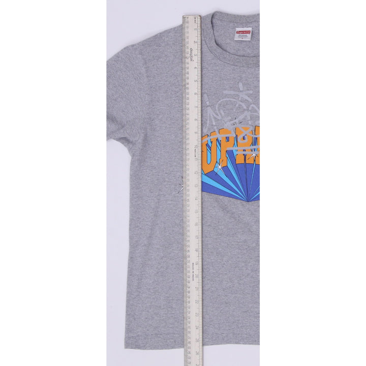 Mens Supreme x IRAK Arc Tee Heather Grey Made in USA Graphic T-Shirt Size Small