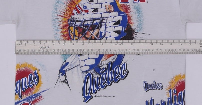 Vintage Mens Quebec Nordiques T-Shirt White Graphic NHL Single Stitch | Migration_T-Shirts - Alternate View | Fashion Rerun