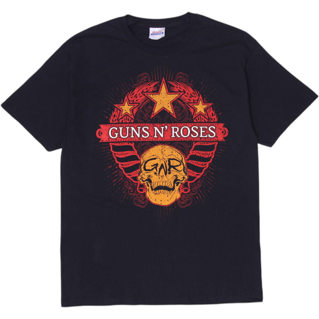 Vintage Mens Guns N Roses T-Shirt Black Graphic Band Tour Size L