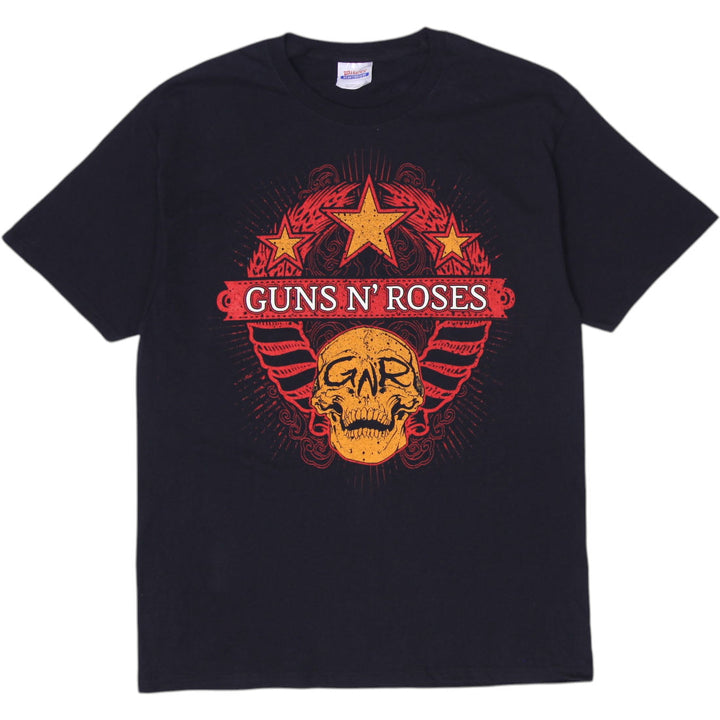 Vintage Mens Guns N Roses T-Shirt Black Graphic Band Tour Size L