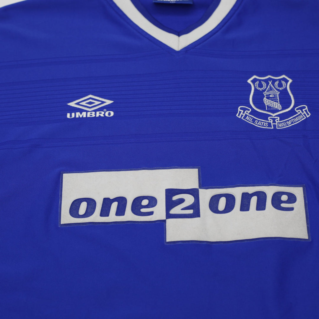 Vintage Mens Umbro Everton Jersey Blue Soccer Team Embroidered Size XXL