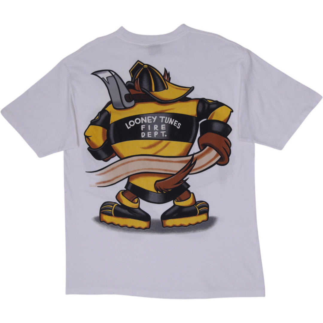 Vintage Warner Bros Looney Tunes Tasmanian Devil "Fire Dept" Graphic T-Shirt XXL