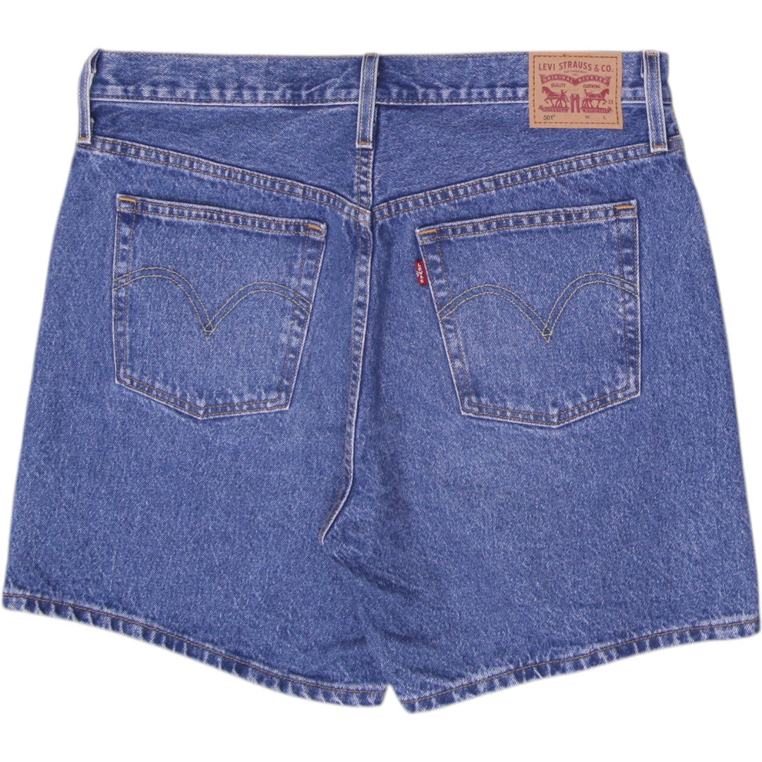 Ladies Levis 501 Water<Less Mid-Thigh High-Rise Denim Shorts Size W32